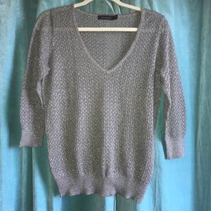 The Limited - Gray/Silver 3/4 sleeve shirt - Sz L